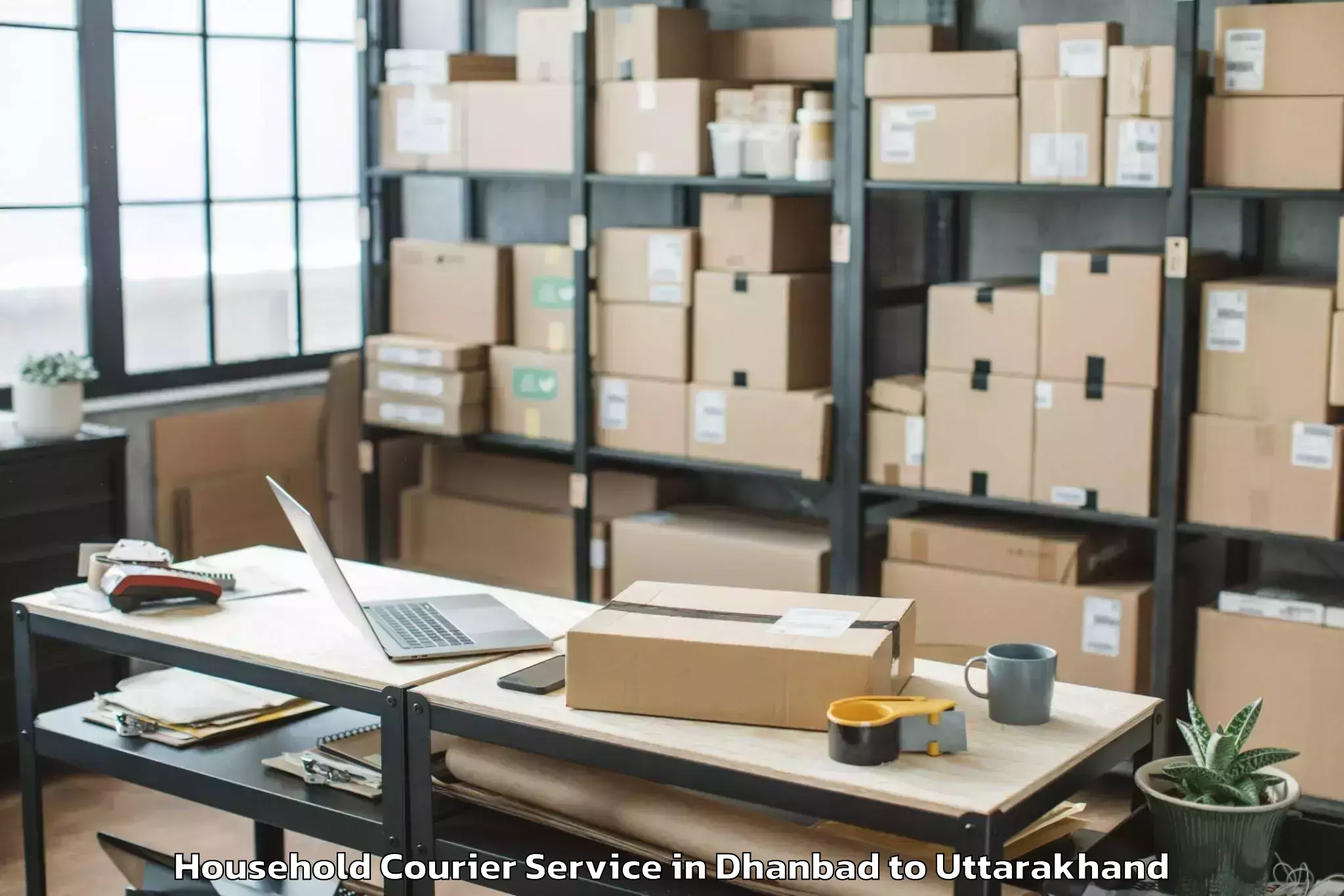 Easy Dhanbad to Banbasa Household Courier Booking